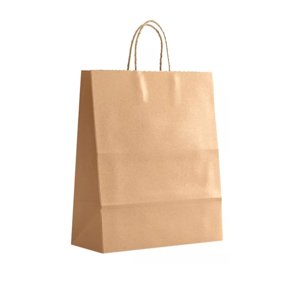 Sacola de Papel Kraft Pardo (Tamanho M) Lisa (22x12x34) c/ 100 unid 50  ou 10 unidades para lojas