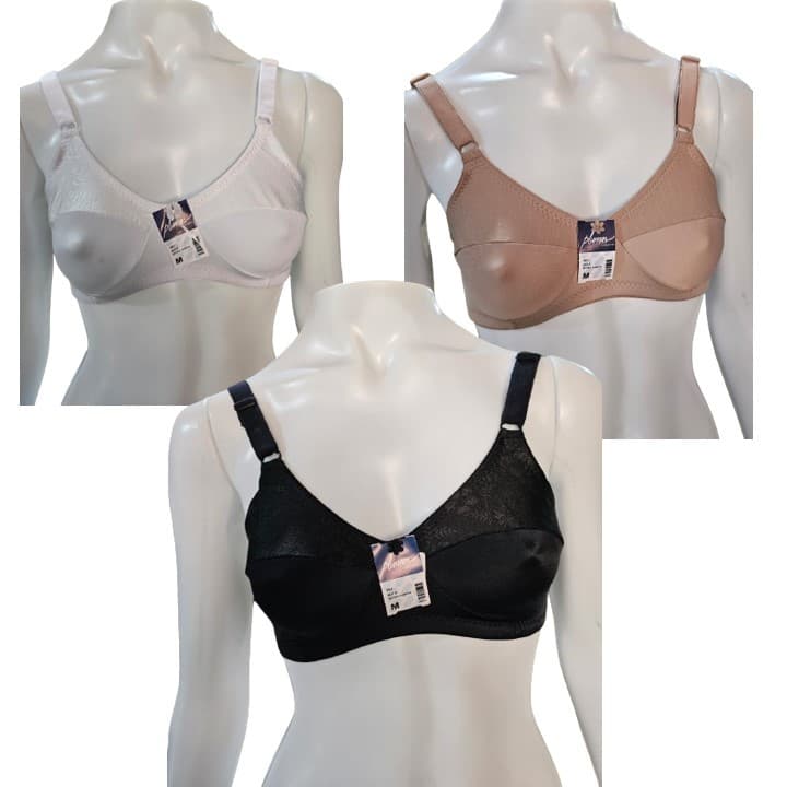 Sutiã sem Bojo, Tamanho M/G/GG, Preto, Chocolate, Branco, Sutien sem Bojo, Alças Reforçadas