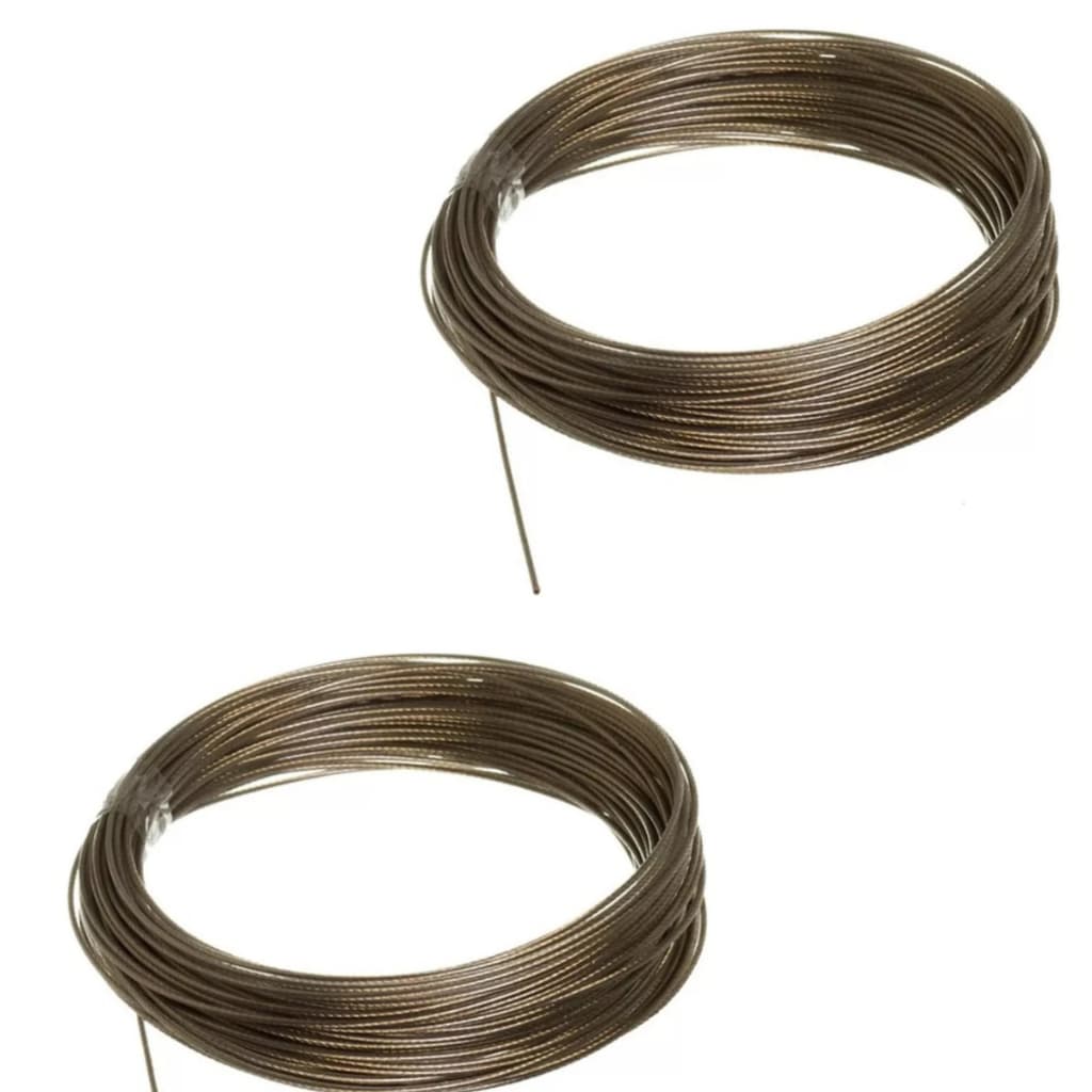 Corda de Varal em Aço - 2 unidades com 20m cada 1,65mm Encapado