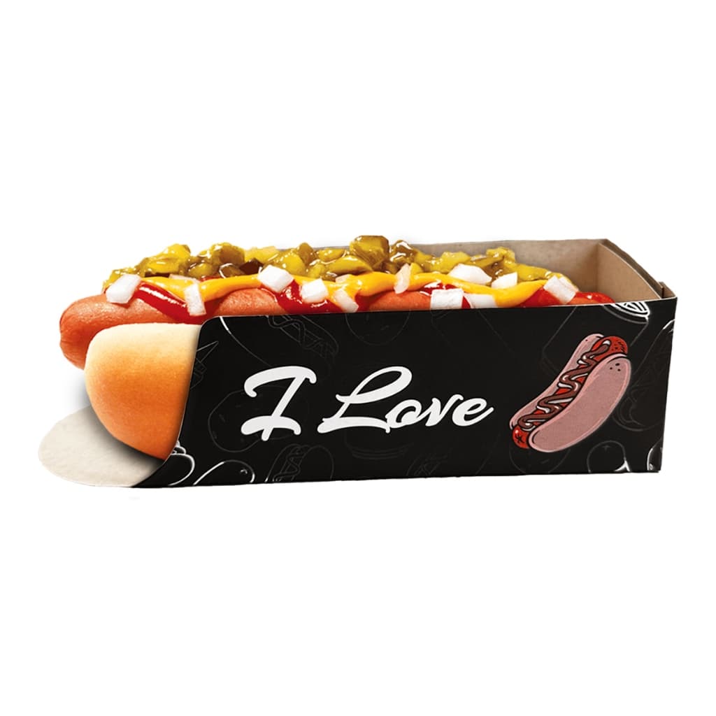 100 Embalagem Caixa Hot Dog Cachorro Quente Aberta Balcão