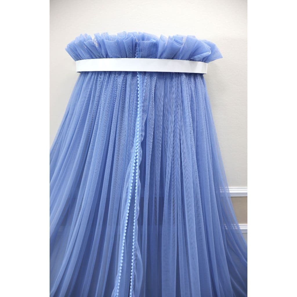Mosquiteiro Para Dossel Com Pompom Microtule Cortinado Para Berço SEM SUPORTE