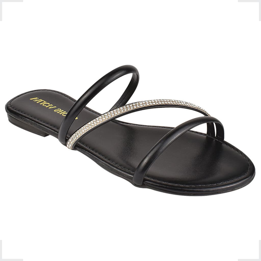 Sandalia rasteira feminina tira de strass chinelo feminino pratica moda antiderrapante e confortavel