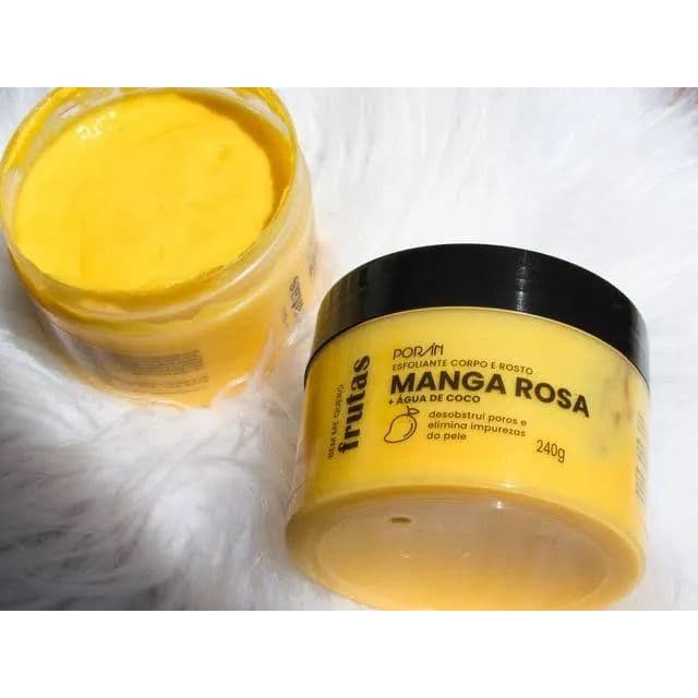 ESFOLIANTE CORPORAL PORÁN MANGA ROSA + ÁGUA DE COCO 240G LIMPEZA PROFUNDA