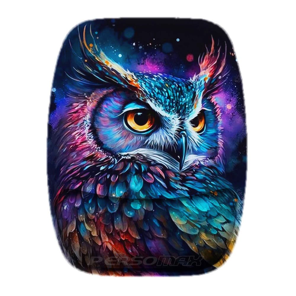 Mouse Pad Coruja Colorida Rainha da Noite Linda Arte Ia Owl Ergonômico com Apoio de Pulso