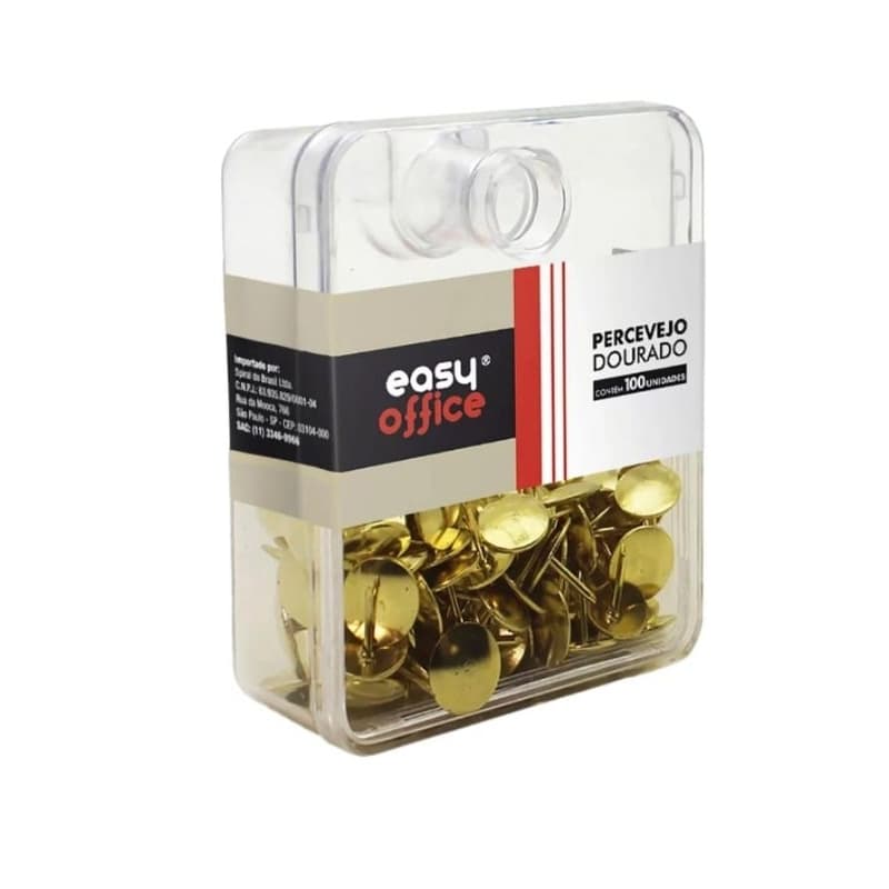 Percevejo 9,5mm dourado 100304S Easy Office PT 100 UN