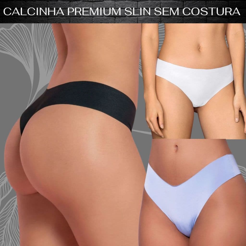 KIT 5 Calcinhas Femininas Adulto – Sem Costura, Corte a Laser, Conforto, Usa com Vestidos e Conjunto