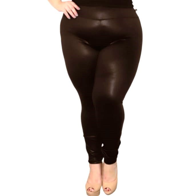 Calça Legging Plus Size Cirre Brilhosa Suplex Cós Alto Promoçao