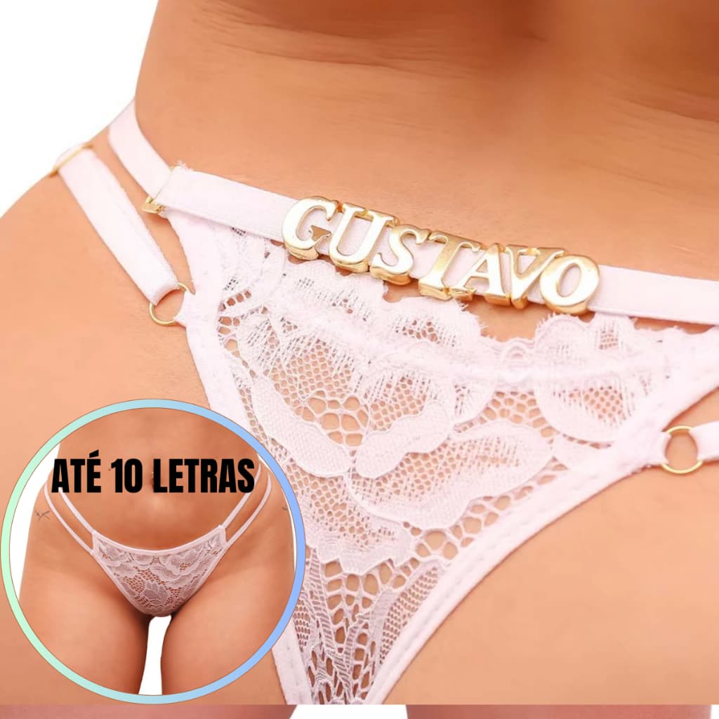 Calcinha Fio Dental Personalizada Com Nome Ou Frase A Escolha