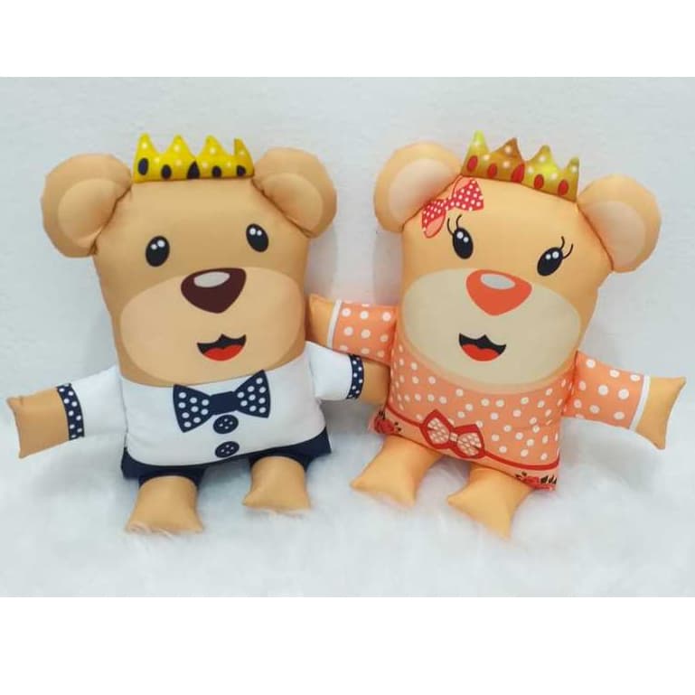 Almofada Naninha Ursinha princesa ursa rosa Naninha Ursinha Realeza Menina e urso principe
