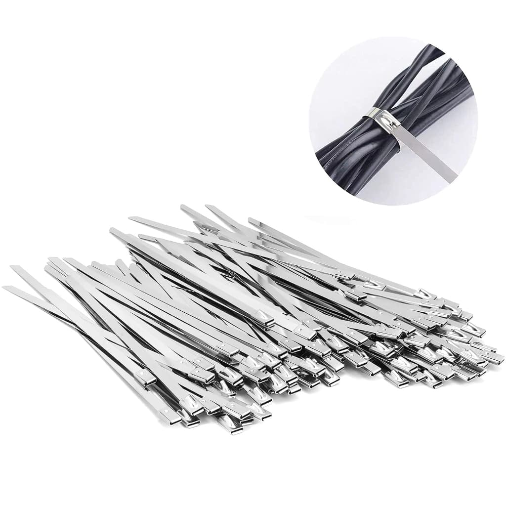 Kit 100 Abraçadeira Inox Zip Tie Enforca Gato Fita 4,6x150mm