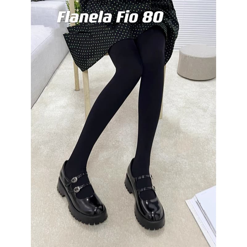 Meia-Calça Fio 80 Flanela Casal De Veludo Preto Virilha Profunda Pernas Nuas Artefato Chefe Lycra Moldar Meia-calça
