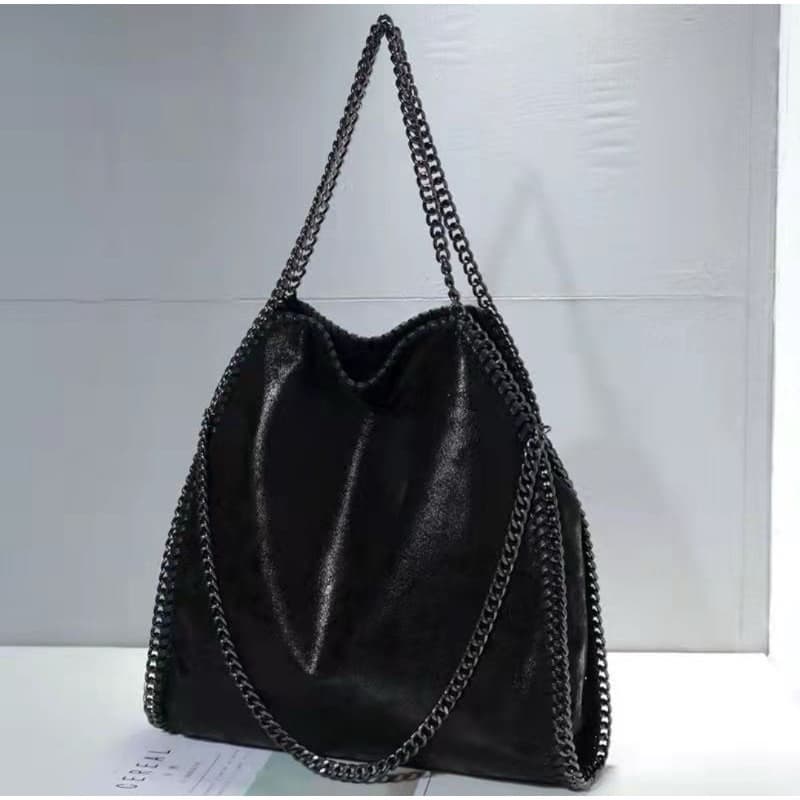 bolsa Feminina Grande Camurça Ombro Com Alça De Corrente Transversal