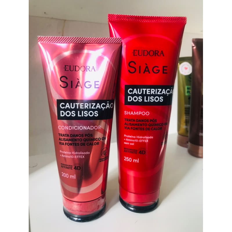 kit Shampoo e Condicionador Síage Eudora  Revela os cachos Nutri olhos poderosos Glow expert Reconstrói Caiterizacao