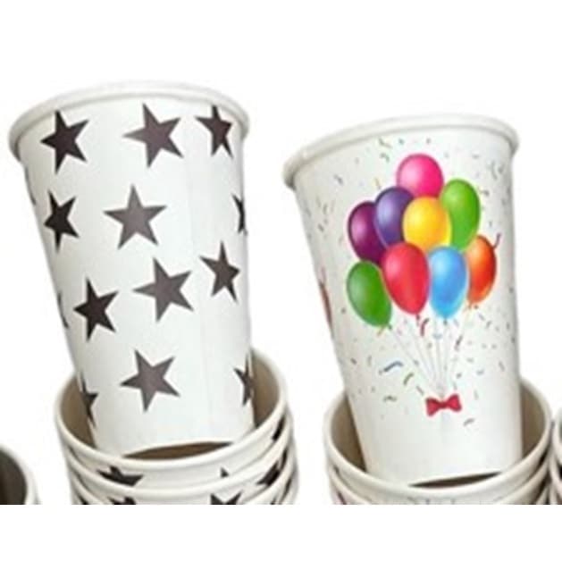 Copo de papel festa 300ml biodegradavel descartável 100 unidades