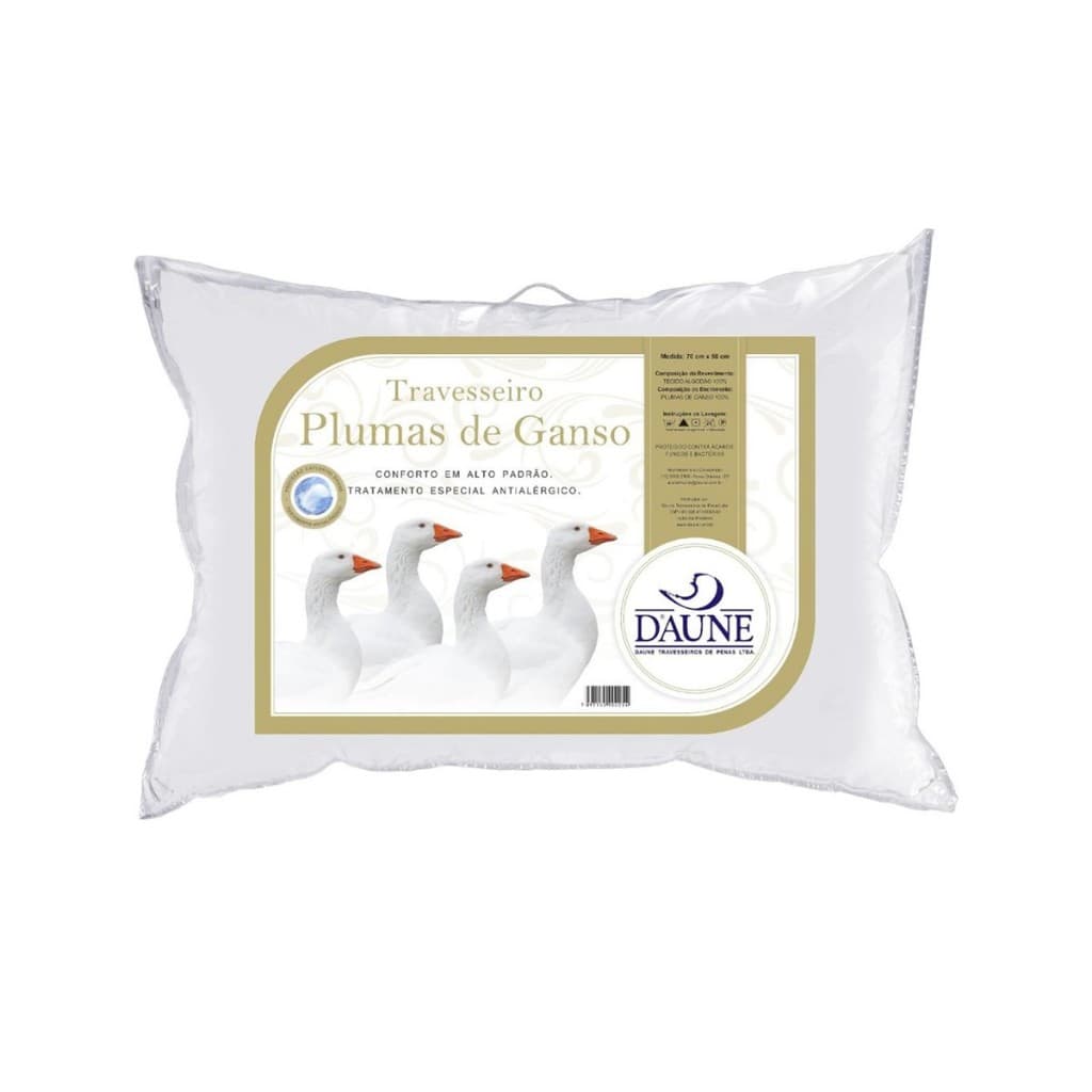 Travesseiro Daune 100% Pluma de Ganso 50x70 - Top De Linha Premium