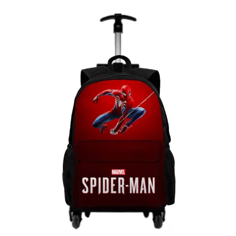 Mochila Bolsa Escolar Homem Aranha Com Rodinha Ajustável Para Criança Fácil Uso Unissex Reforçada