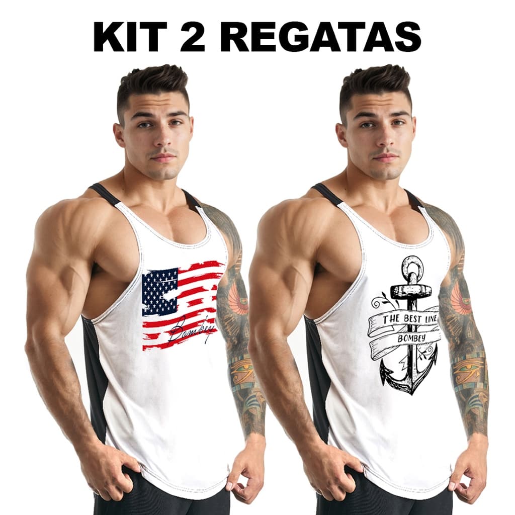 Regata Cavada Masculina em Dry do P ao XG Diversas Estampas Secagem Rápida Academia Esportes  Bombey