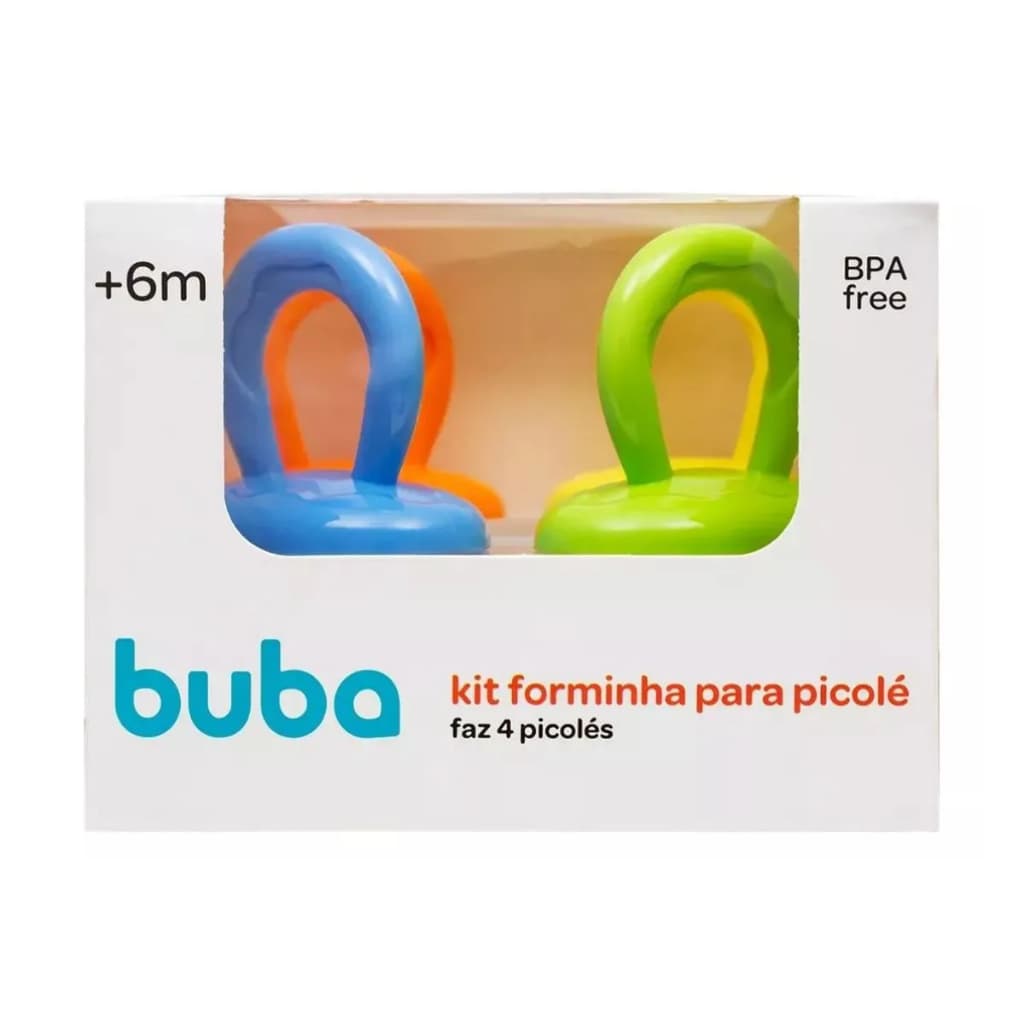 Forminha de Picolé Infantil Leite Materno Bebê Gengiva Alivio Dentição BUBA Baby Multicolorido 16288