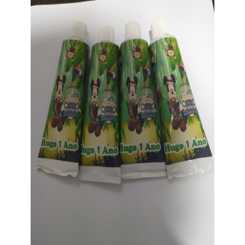 25 unidades de creme dental personalizados no tema desejado