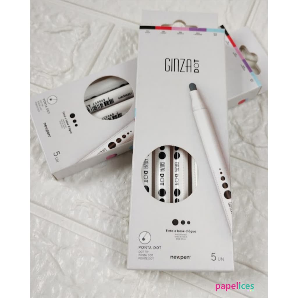 Marca Texto NewPen Ginza DOT - 5 cores