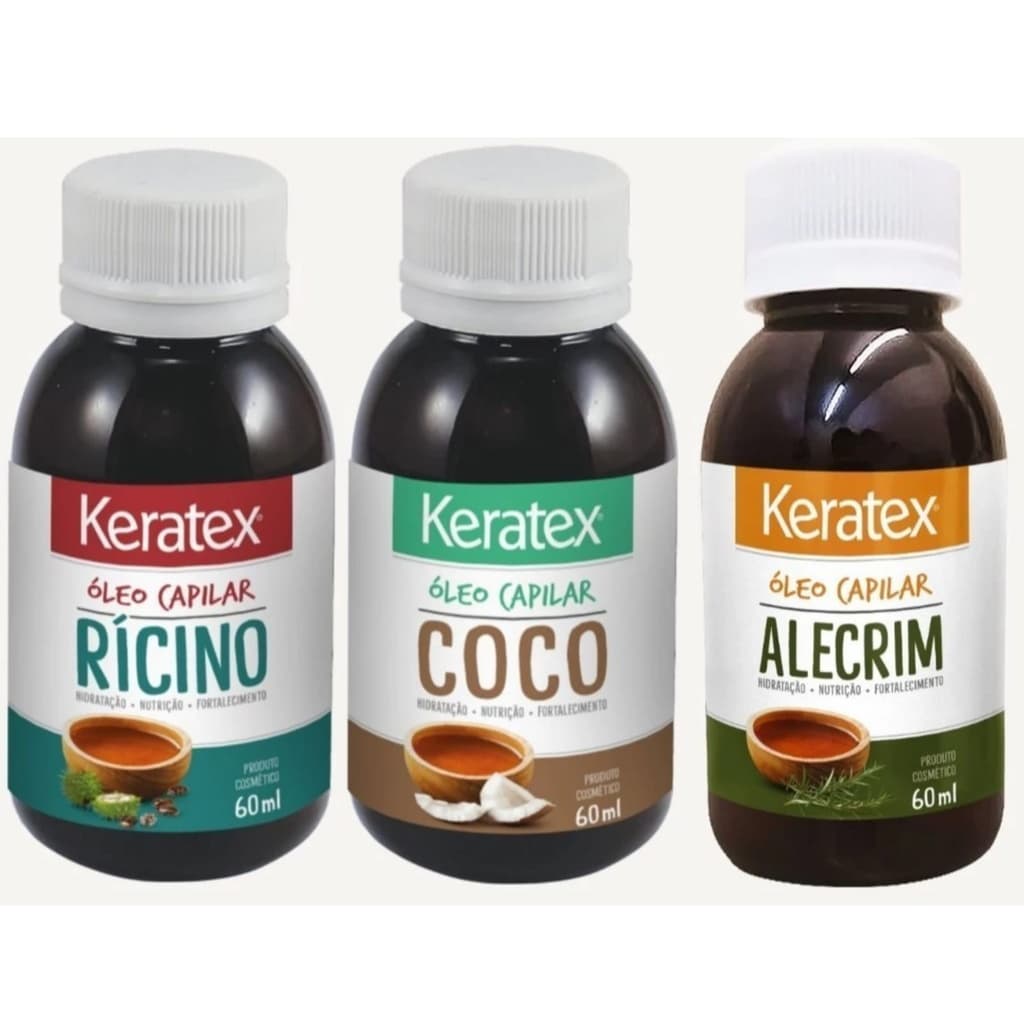 Kit Oleo Capilar Keratex Ricino + Coco + Alecrim 60ml