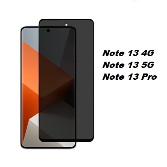 Película de vidro 3D Privativa Anti Spy Redmi Note 13 4G / 5G / Pro  / Pelicula de privacidade