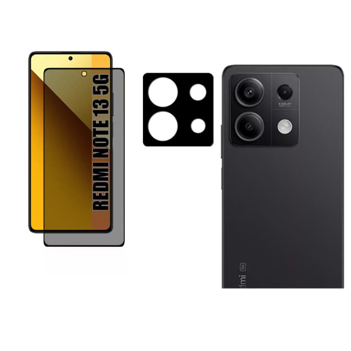 Kit película Para Câmera + Pelicula 3D anti Spy Spy Redmi Note 13 5G Pelicula de privacidade
