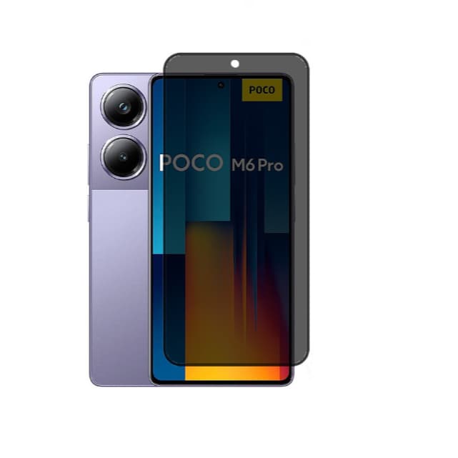 Película de vidro 3D Privativa Anti Spy Poco M6 Pro 5G / Pelicula de privacidade