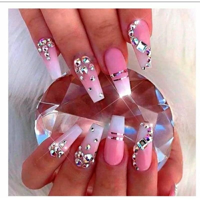 Diamante Transparente Joia de cristal Foto Unha De Gel Pedra Grande Swarovsj