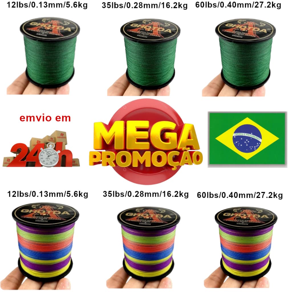 Linha de Pesca linha Multifilamento Ghotda 300 Metros