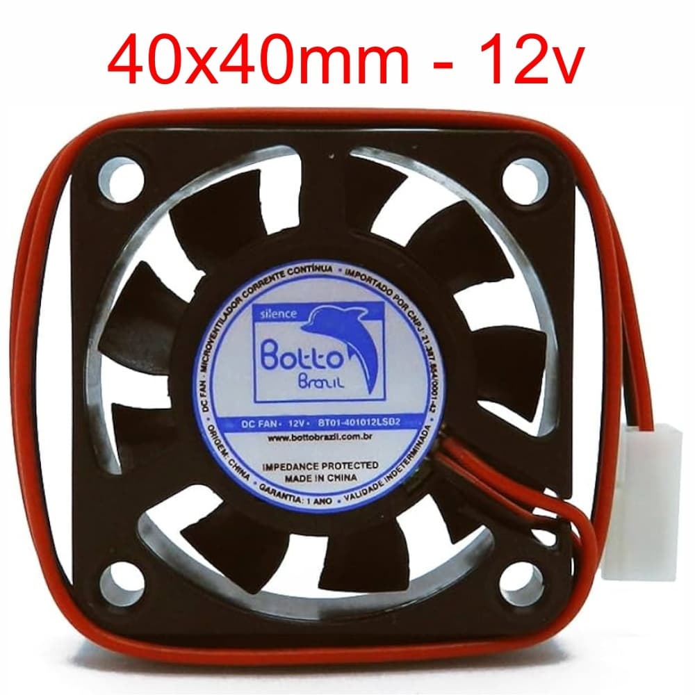 Microventilador Cooler Ventoinha 40x40x10 mm 12 Volts Fan Ventilador