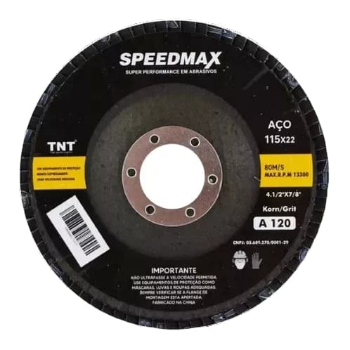 Kit C/20pçs Disco Flap 4.1/2 Grão 40-60-80-120 P/ Ferro ou Madeira