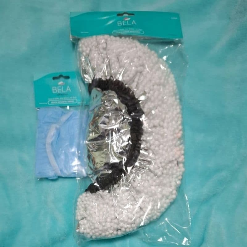 kit 2  peças 1touca  com  Isopor Metalizada + 1 touca  de  plástico