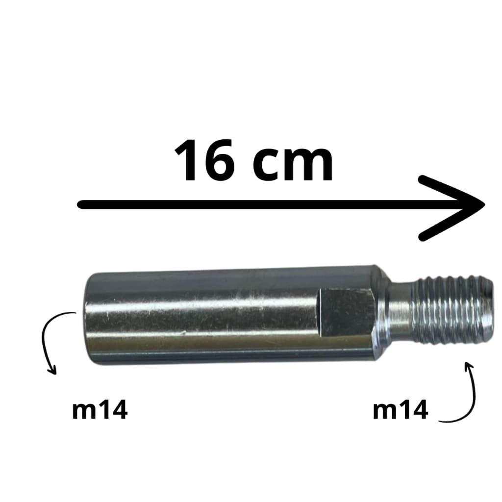Prolongador alongador/eixo politriz e lixadeira 16cm  (160 mm) rosca M14