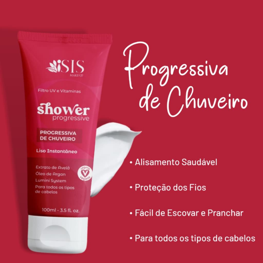 Progressiva de Chuveiro Shower Sem Formol Liso Instantâneo 100ml Isis Make Up