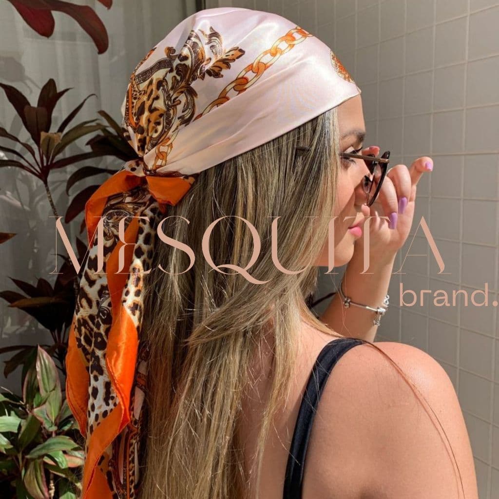 Lenço Cetim Cabeça Bandana Encharpe Feminino Tamanho Grande 90x90