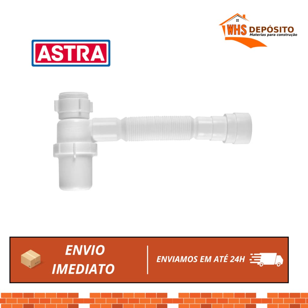 Sifão Copo Sanfonado Universal Astra pias/lavatórios/tanques