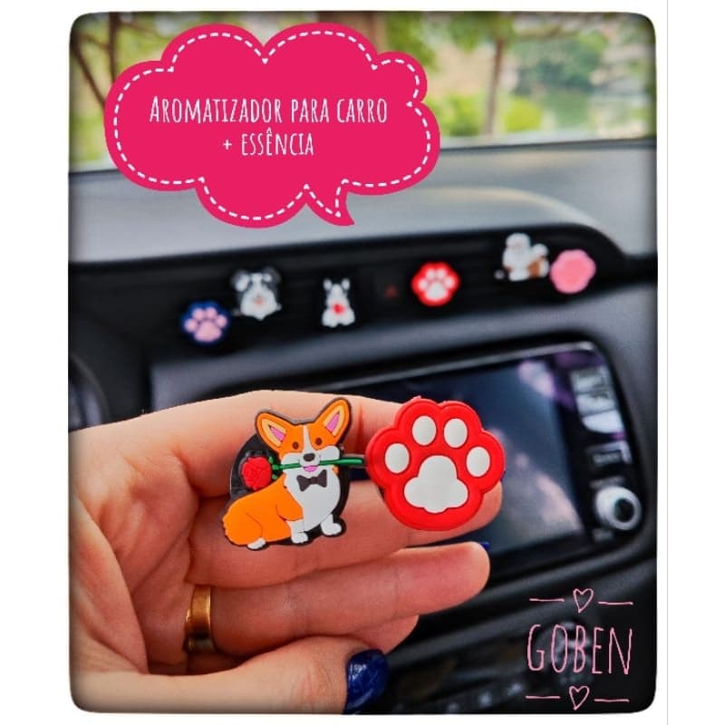 Kit Clip Aromatizador Para Carro Decoração Interior Veículos Cheirinho Para Carro  Essência + Dog