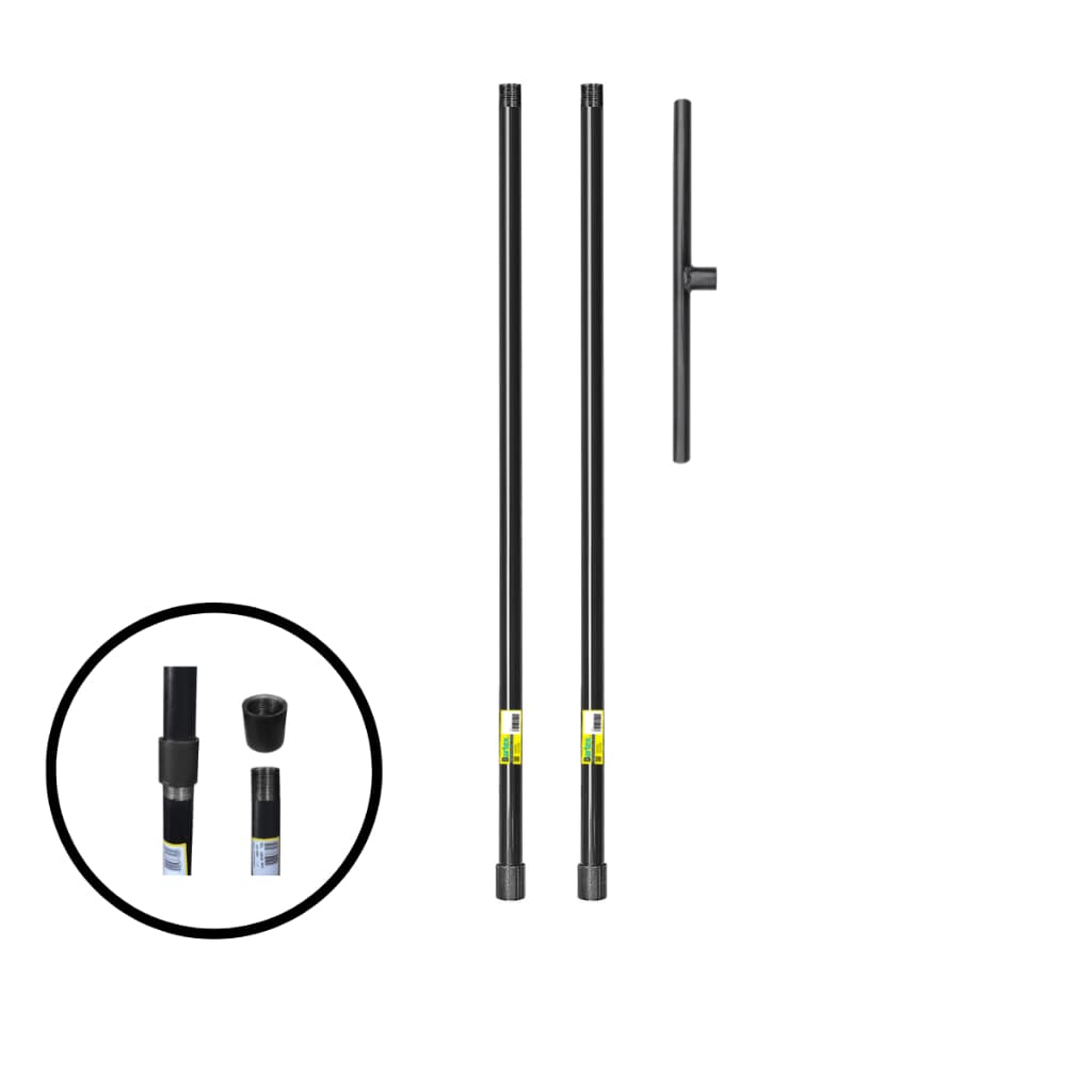 Kit 2 Extensor de 1 Metro para Trado/Cavadeira p/ Solo 1 Polegada Rosca 3/4 + Braço 50 CM