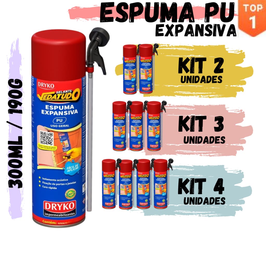 Espuma Expansiva PU Vedatudo Dryko 300ml