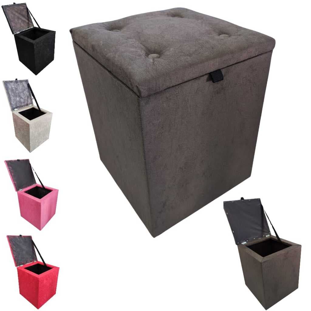 Puff Baú Banqueta Decorativa Quadrada - Porta objetos brinquedos Sapatos Roupas Casa