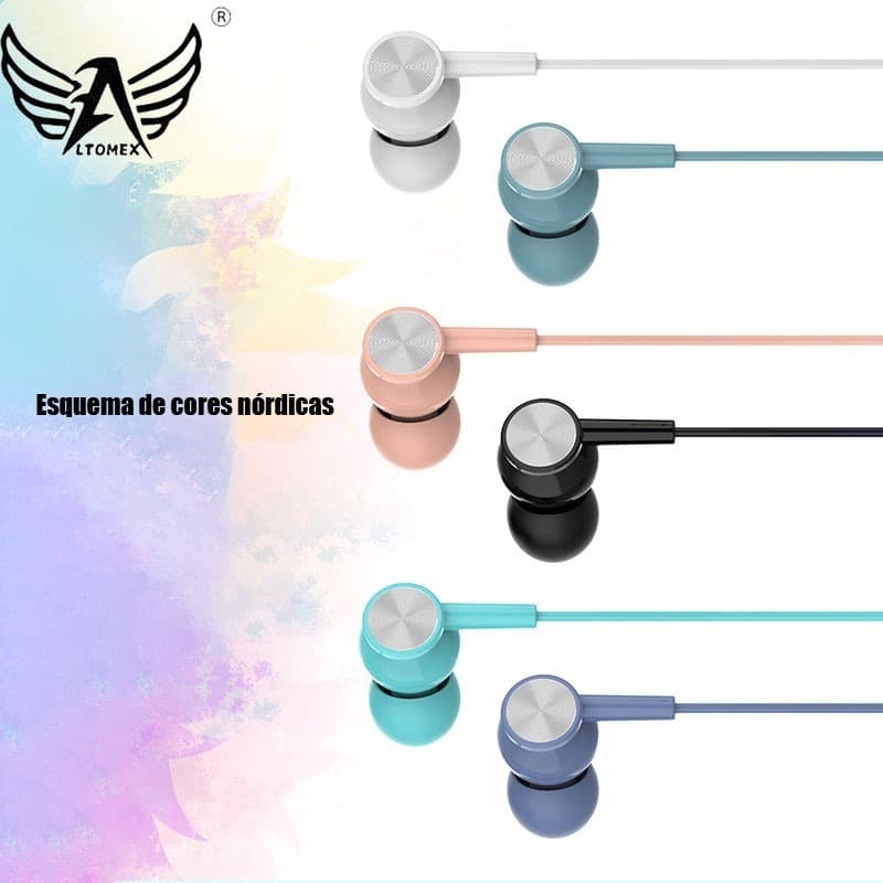 Altomex AL-T12 Fones de ouvido com fio intra-auriculares de 3,5 MM Protetores auriculares universais confortáveis