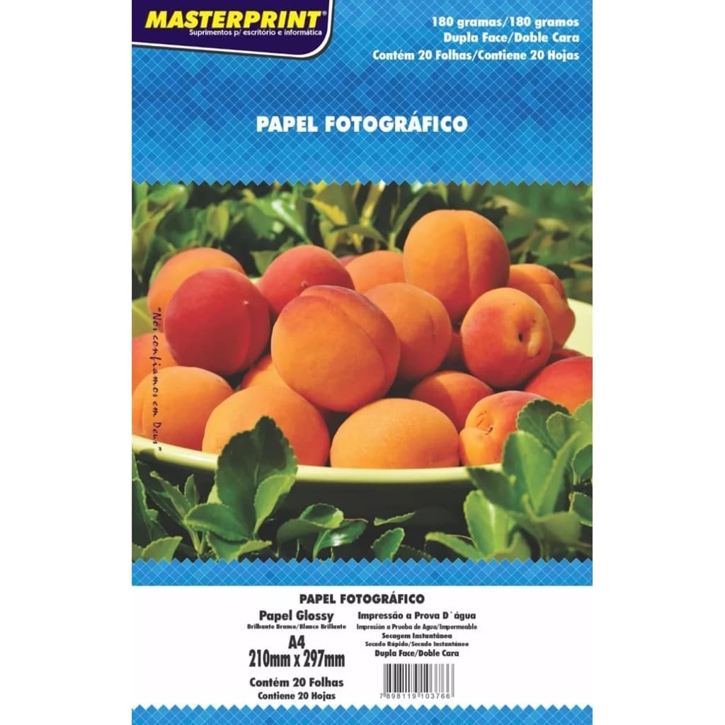 Papel fotográfico Dupla-face 180g Glossy Masterprint 20 Folhas