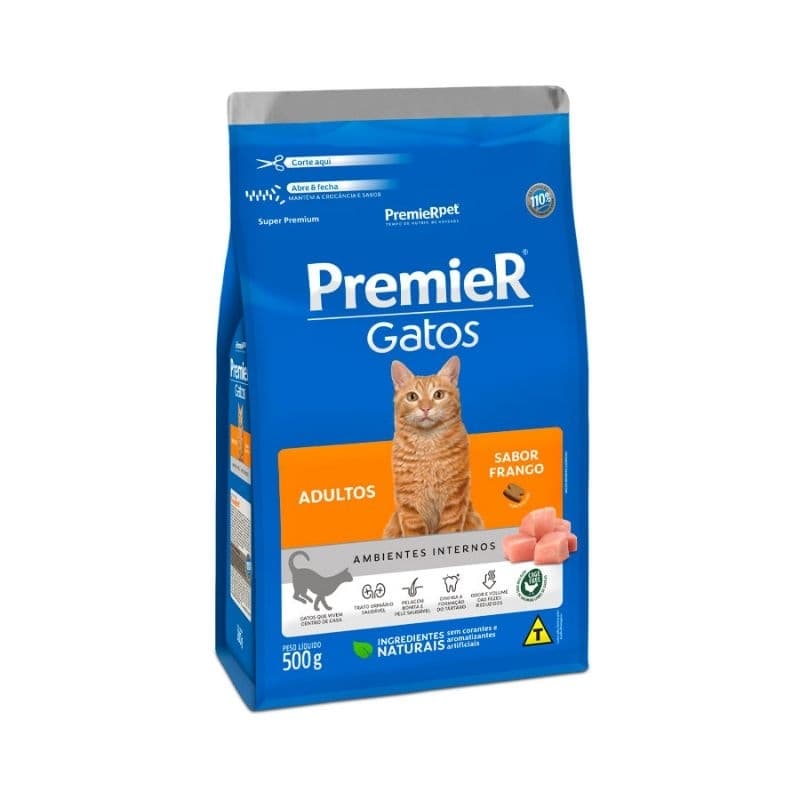 Ração Premier Ambientes Internos para Gatos Filhotes Sabor Frango - 500g