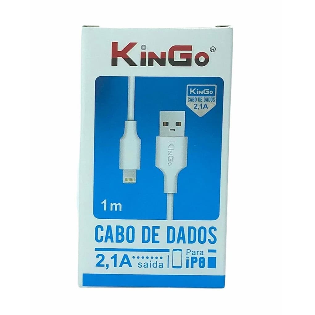 Cabo de Dados e Carga 2.1A Kingo TIPO-C/IPHONE/V8 1METRO