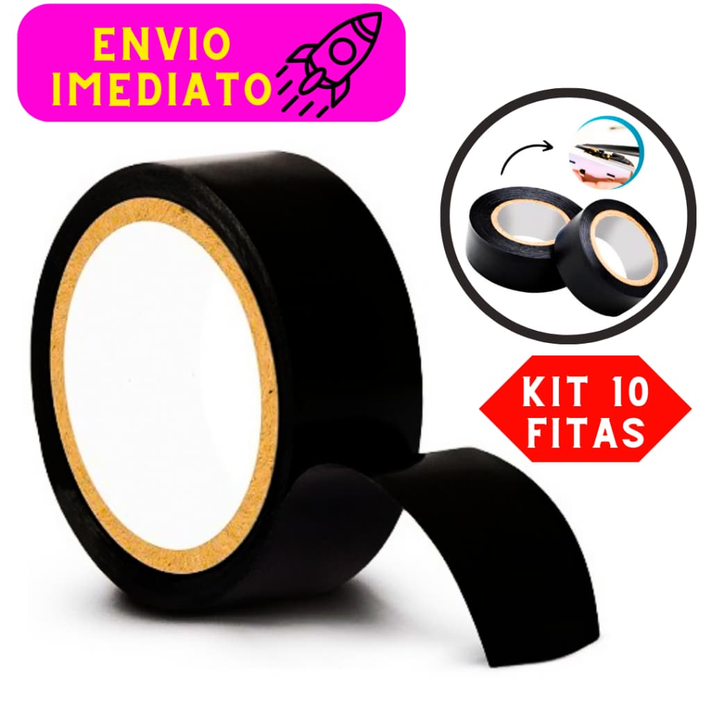 Kit 10 Fitas Isolantes Retardante de Chamas Antichamas Alta Qualidade 05 e 10 Metros Resistente