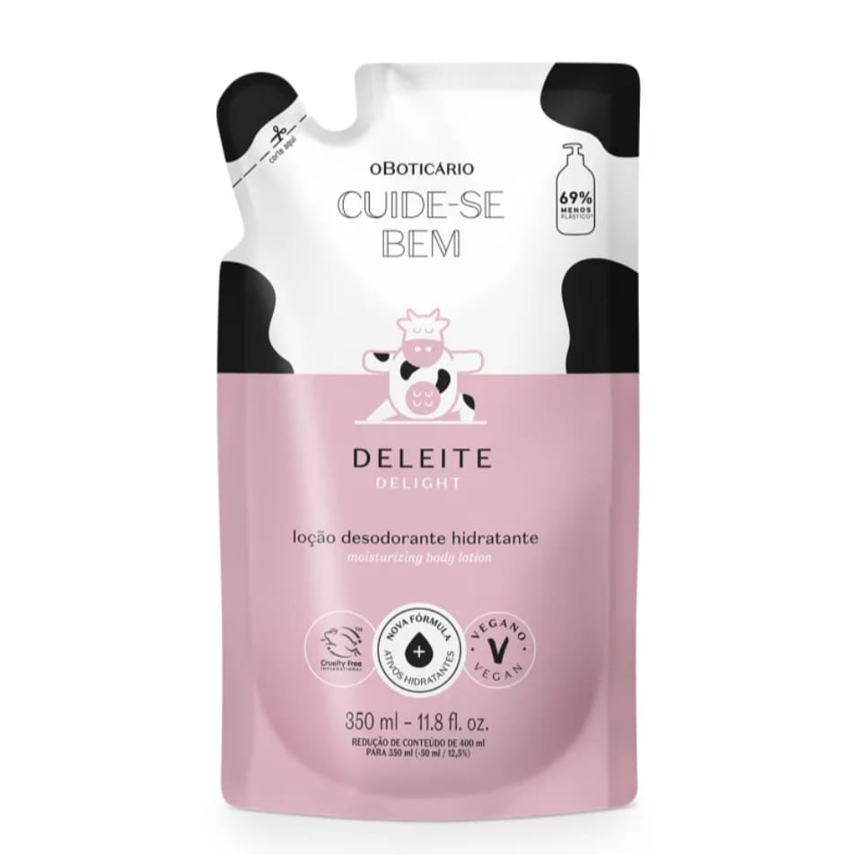 Refil Creme Hidratante Corporal Deleite Cuide-se Bem Boticario 350ml
