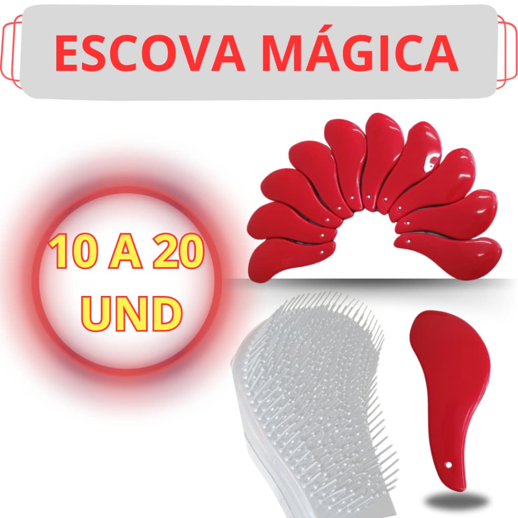 KIT 10, 20 e 30 ESCOVAS MÁGICAS VERMELHAS