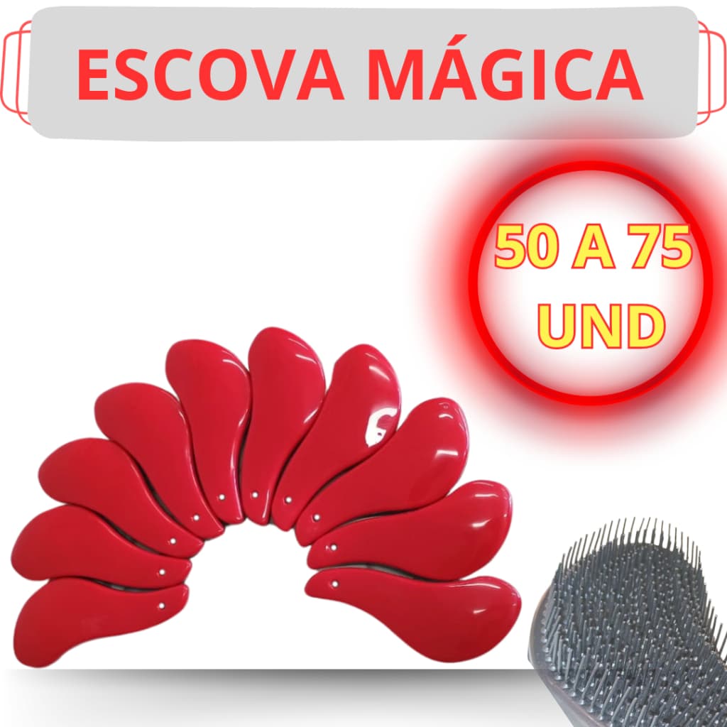 ESCOVA MÁGICA VERMELHA 40, 50,75 A 100 UNIDADES