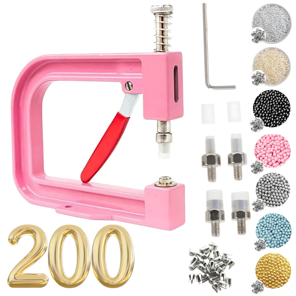 Kit Aplicadora Rosa De Perola + 200 Perolas, Matriz, Rebites